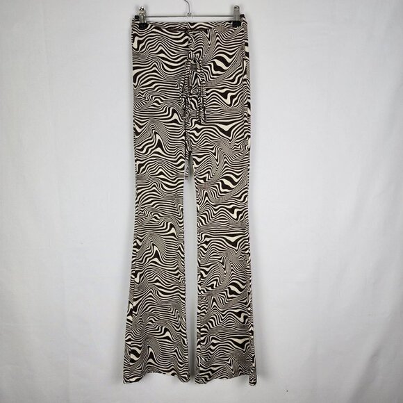 H&M Divided Flare Leg Animal Print Tie Waist‎ Pants XS - Picture 2 of 5